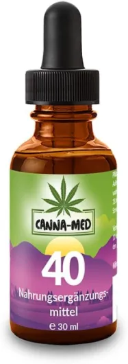 CANNA-MED Huile de graines de chanvre de qualité supérieure n°40 avec 30 ml (750 gouttes) extra forte et hautement dosée, huile de graines de chanvre vitale, 100 % naturelle, gouttes de chanvre avec