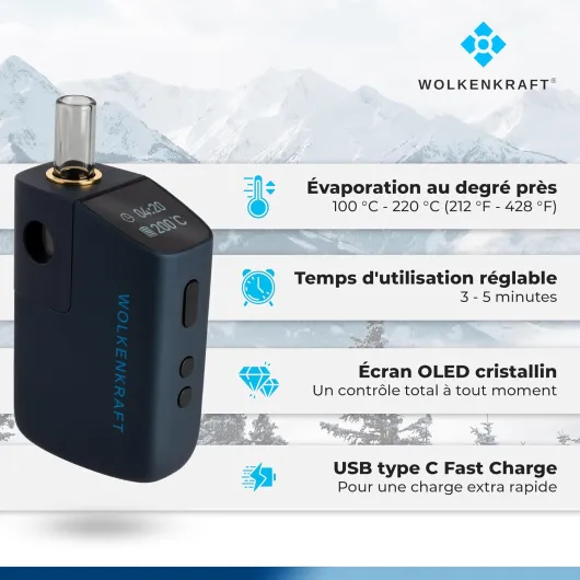 WOLKENKRAFT FX MINI ULTRA Vaporisateur Premium *bleu nuit*