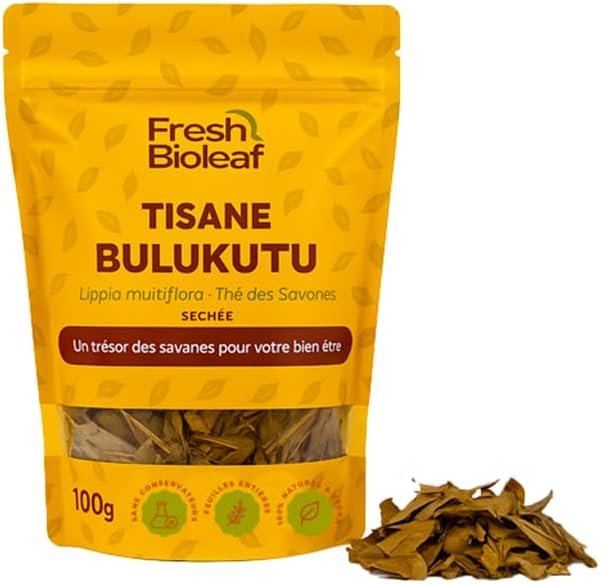 Tisane naturelle de Bulukutu – – Lippia multiflora – Thé des savanes 100% feuilles entières – Infusion relaxante & digestive - made in Congo - conditionné en France (50g)
