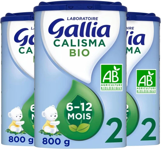 Calisma 2 BIO - Lait Bébé 2ème âge - Lait Infantile Bio de 6 à 12 Mois - en Poudre - Sans Huile de Palme - Lot de 3x800g 6-12 mois