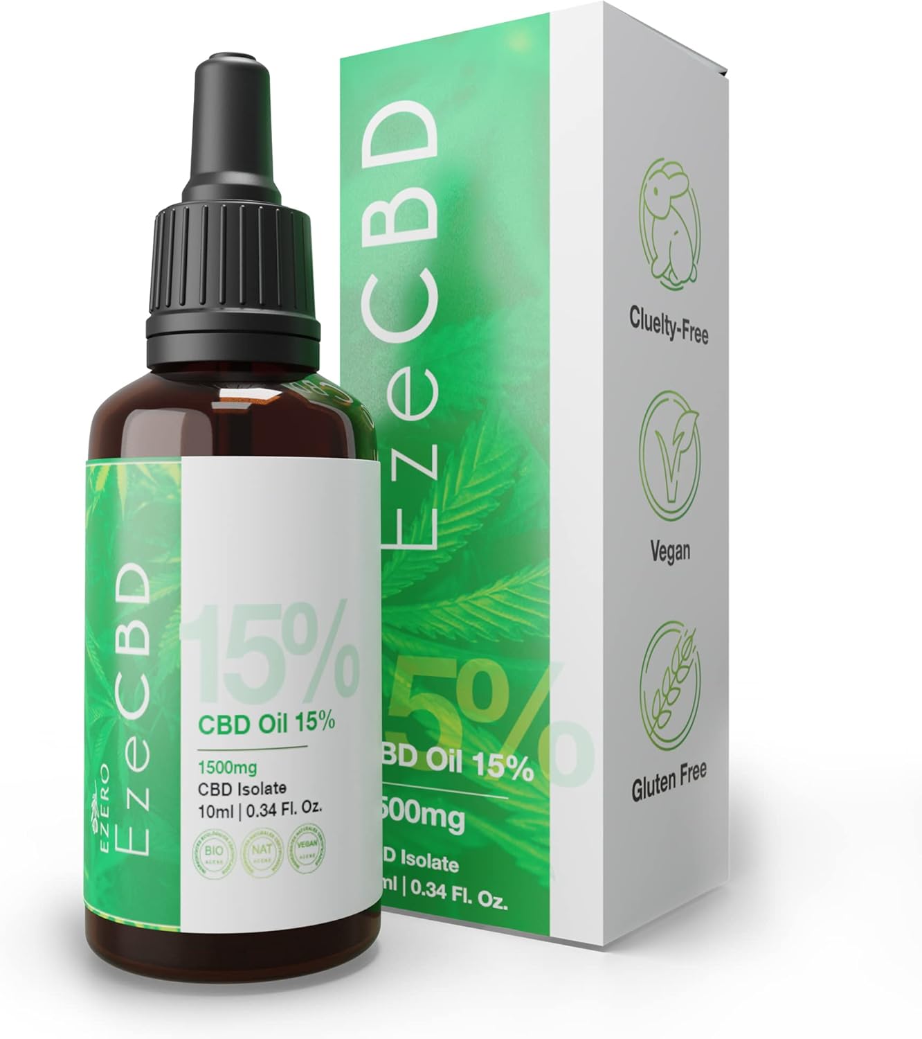Huile Cbd 15% Premium 1500 Mg Biologique Pure - Cbd Huile - Huile De Cbd - Huile De Chanvre Bio - Huile De Cdb - Hemp Oil - Certifié Bio, Naturel et Végane - 10 Ml