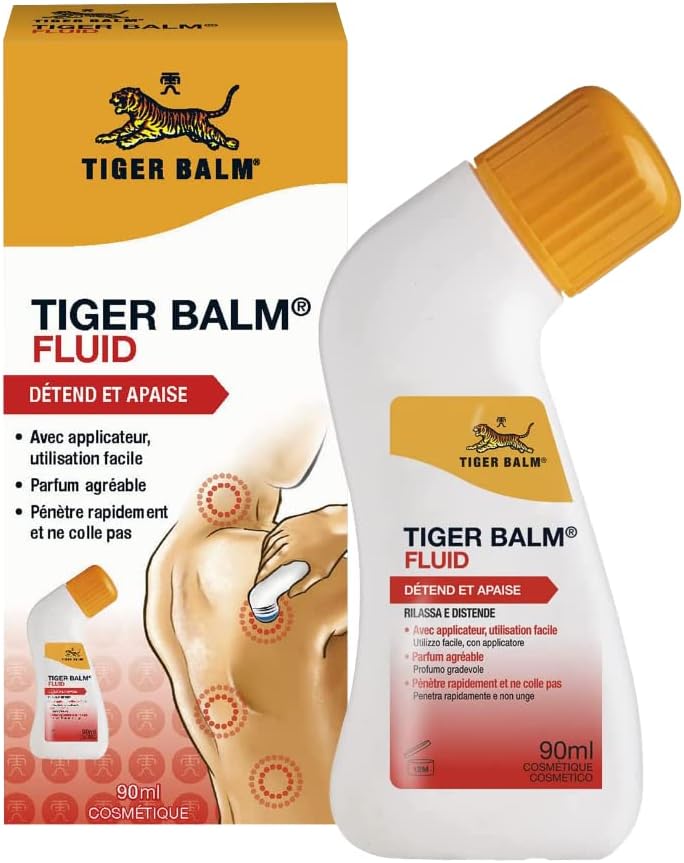 Fluid BAUME DU TIGRE - Détend et Apaise - Avec applicateur innovant - Pénètre Rapidement et ne colle pas - 90 ml 90 ml (Lot de 1)