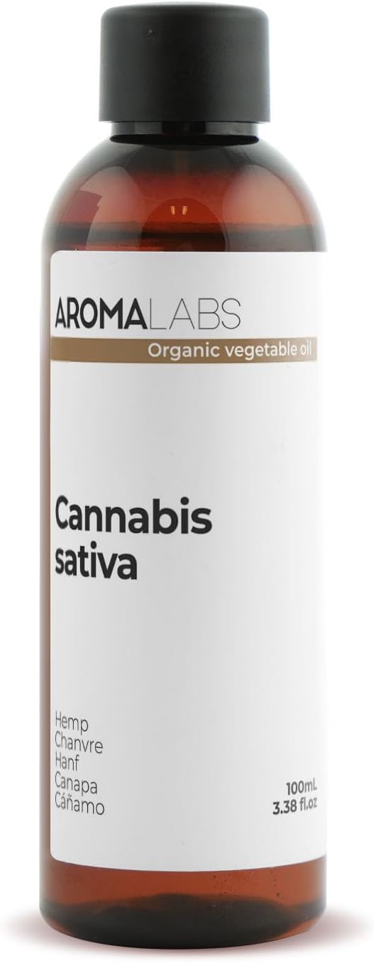 Chanvre BIO (Cannabis sativa) - 100 mL - Huile Végétale Vierge et Certifiée AB - Santé cardiaque - Aroma Labs - Made in France 100 ml (Lot de 1)