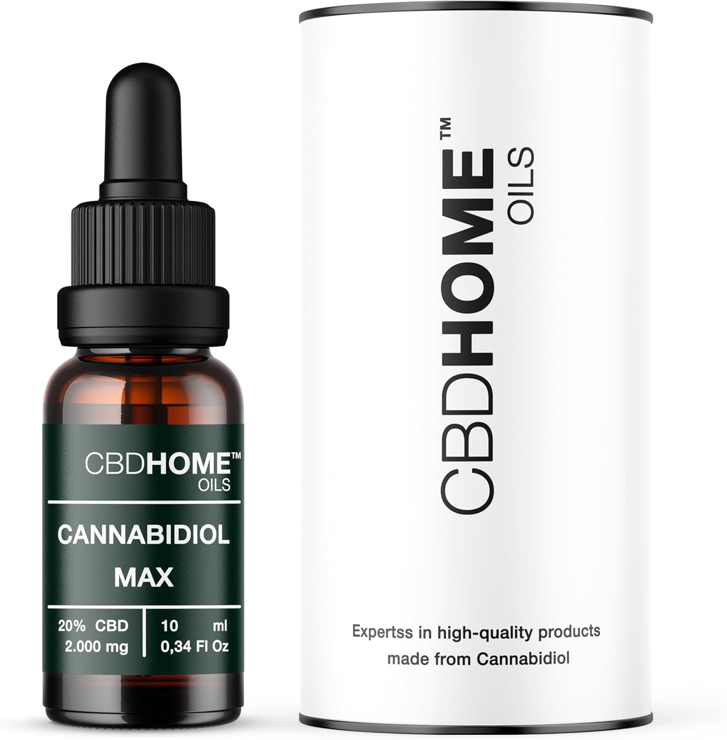 Oil - Huile de CBD 20% Spectre Complet - 10 ml - 1 000 mg - Bases écologiques d'huile de noix de coco et de chanvre - Enrichi avec Omega 3-6-9 - Fabriqué dans l'UE 10 ml (Lot de 1) 20%