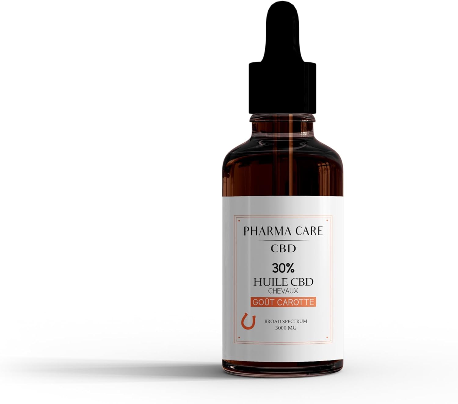 Pharma Care CBD - Huile MCT Coco pour Chevaux - Saveur Carotte