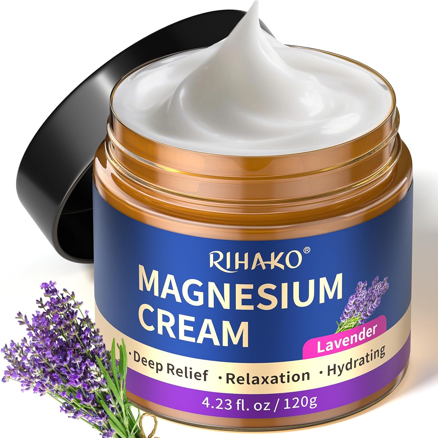 Crème au Magnésium pour le Sommeil, Beurre de Mg pour la Relaxation Musculaire, Crème Topique au Magnésium pour le Soulagement du Syndrome des Jambes Sans Repos, Beurre Apaisant pour les Crampes, 120g