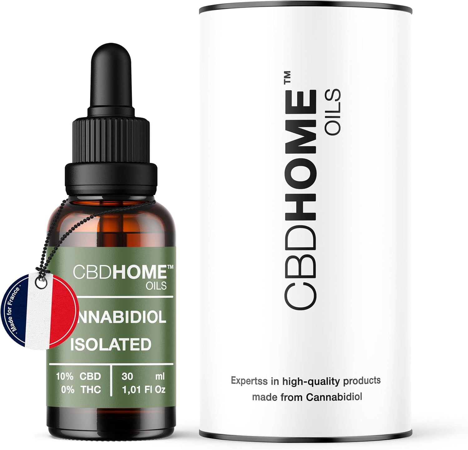 Oils - Huile de CBD 10% - 30 ml - Isolé - Base d'huile de coco (MCT) et huile de graines de chanvre biologique - Omega 3-6-9 - Cannabidiol certifié 3.000 mg - Fabriqué en UE 30 ml (Lot de 1) 10%