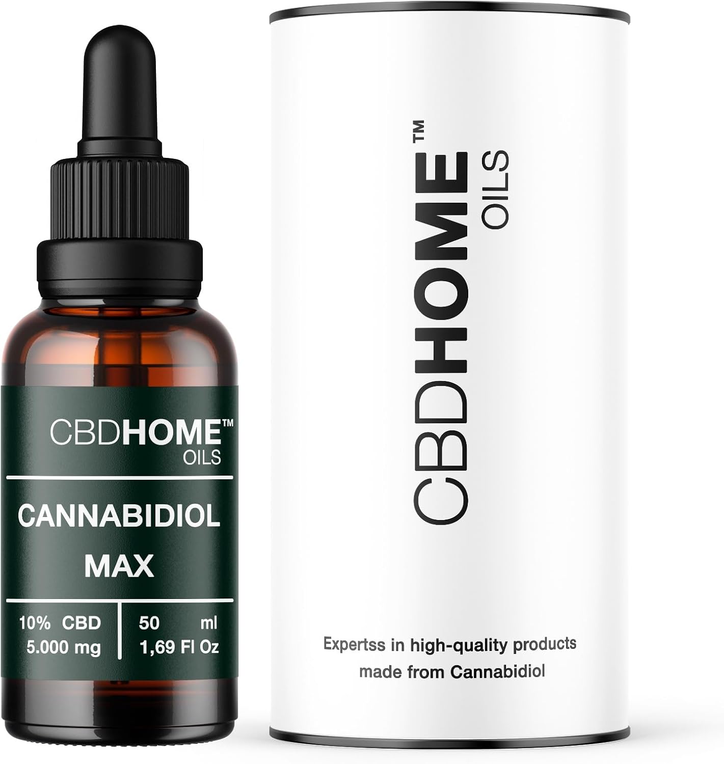 Oils - Huile de CBD 10% - 50 ml - MAX - Base d'huile de coco (MCT) et huile de graines de chanvre biologique - Omega 3-6-9 - Cannabidiol certifié 5.000 mg - Fabriqué en UE 50 ml (Lot de 1) 10%