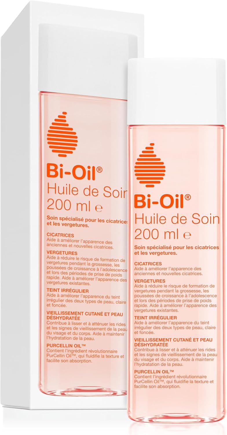 Bi-Oil Huile De Soin Pour La Peau - Soin Spécialisé Pour Les Vergetures, Cicatrices, Peau Sèche Et Teint Irrégulier - 1 X 200 Ml 200 ml (Lot de 1)