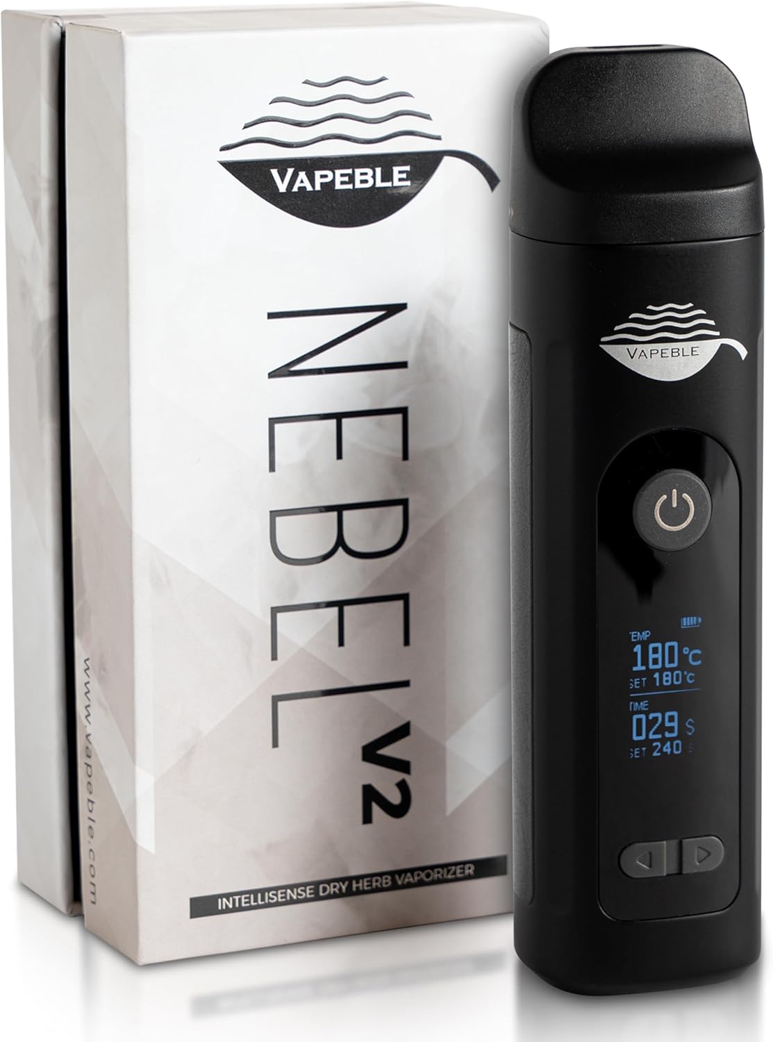 Vapeble Vaporizer Nebel V2 - Vaporisateur d'herbes compact, système de vaporisation DHS, écran OLED, en 20sec à 160°C - 240°C, 2600 mAh, Intellisense Dry Herb vaporization pour herbes et concentrés.