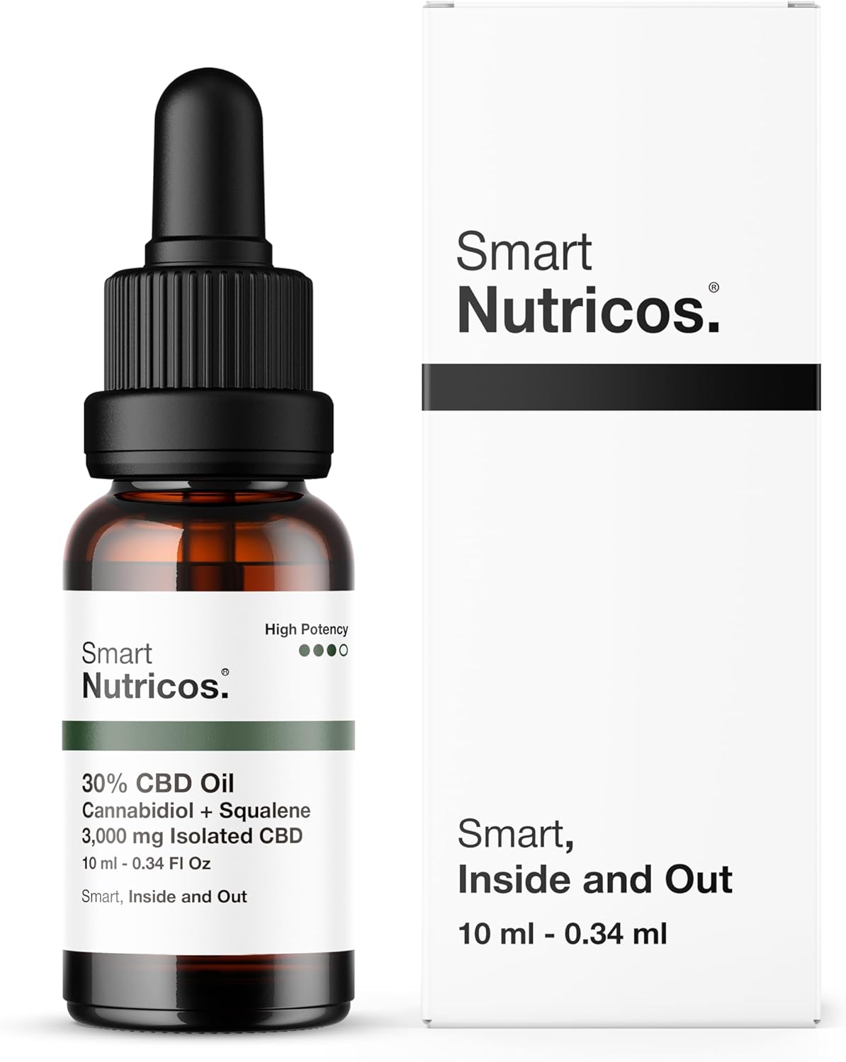 Huile avec CBD 30% + Squalane - 10 ml - Formule avec 3.000 mg de Cannabidiol Certifié - Base de Coco et Graine de Chanvre Biologique - Enregistré au CPNP - Fabriqué en Europe