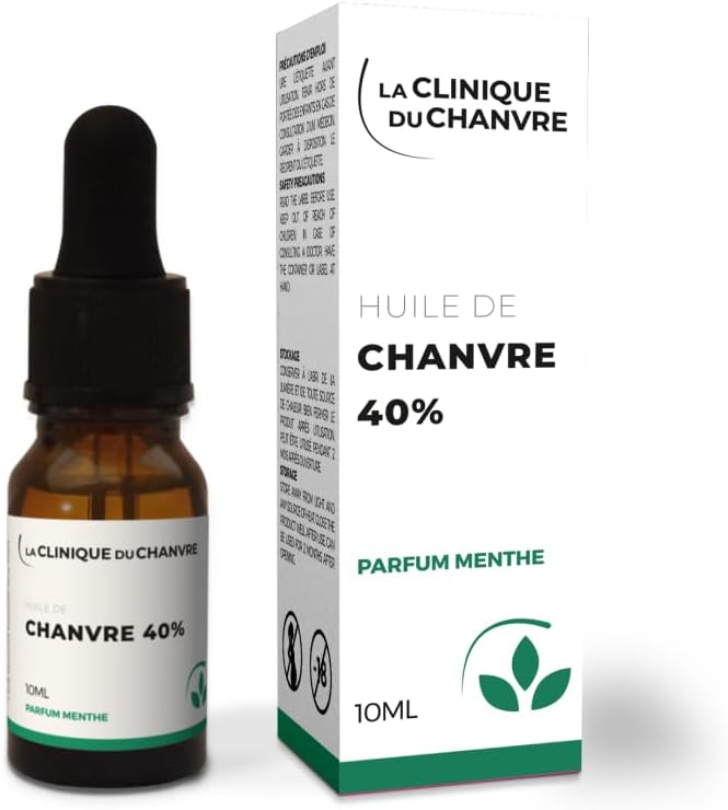 Huile 40% - Goût Menthe - Qualité premium - Fabriqué en France - 10 ml Menthe 10 ml (Lot de 1)