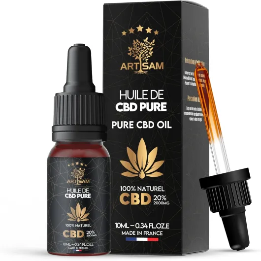 Huile de CBD PURE H 20% Pressée à Froid - Huile de Graines de chanvre - Formule Premium Fabriquée en France - Sommeil Puissant - cdb Hemp Oil herbe puff hhc 10ml 20 %