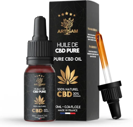 Huile de CBD PURE H 30% Pressée à Froid - Huile de Graines de chanvre - Formule Premium Fabriquée en France - Sommeil Puissant - cdb Hemp Oil herbe puff hhc 10ml