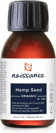 Huile de Graines de Chanvre BIO (No - 206) - 100ml - pour Visage, Cheveux - Naturelle et Pressée à Froid - Végan et Non Testé sur les Animaux