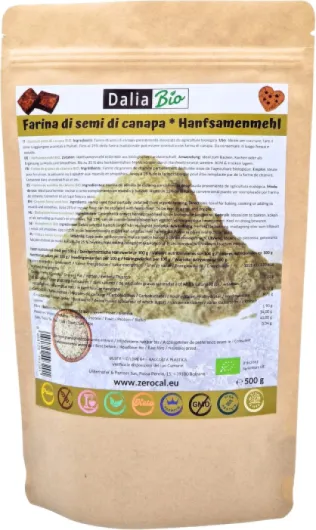 Dalia – Farine de Graines de Chanvre Bio 500g - 43% Protéines - Sans Gluten - Riche en Fibres - Vegan - Qualité Premium - Pour Pains, Smoothies et Recettes Fit 500 g (Lot de 1)