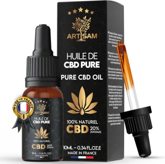 Huile de CBD PURE H 20% Pressée à Froid - Huile de Graines de chanvre - Formule Premium Fabriquée en France - Sommeil Puissant - cdb Hemp Oil herbe puff hhc 10ml 20 %