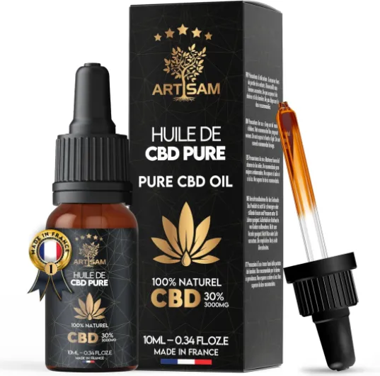 Huile de CBD PURE H 30% Pressée à Froid - Huile de Graines de chanvre - Formule Premium Fabriquée en France - Sommeil Puissant - cdb Hemp Oil herbe puff hhc 10ml