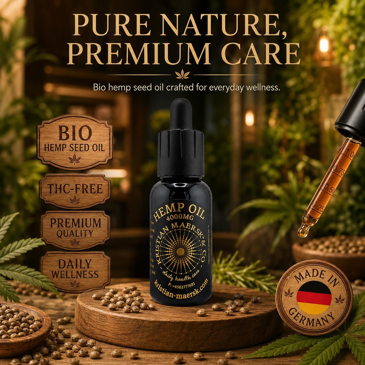 Meilleure huile de graines de chanvre pressée à froid 30 ml - Huile de graines de chanvre pure - Omega 3 6 9 - Gouttes de graines de chanvre naturelles - Soin de la peau - Végétalien
